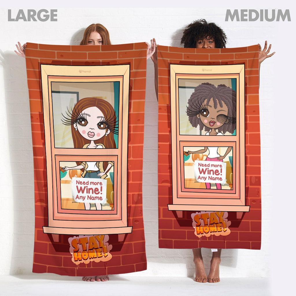 Womens Personalized More Wine Beach Towel