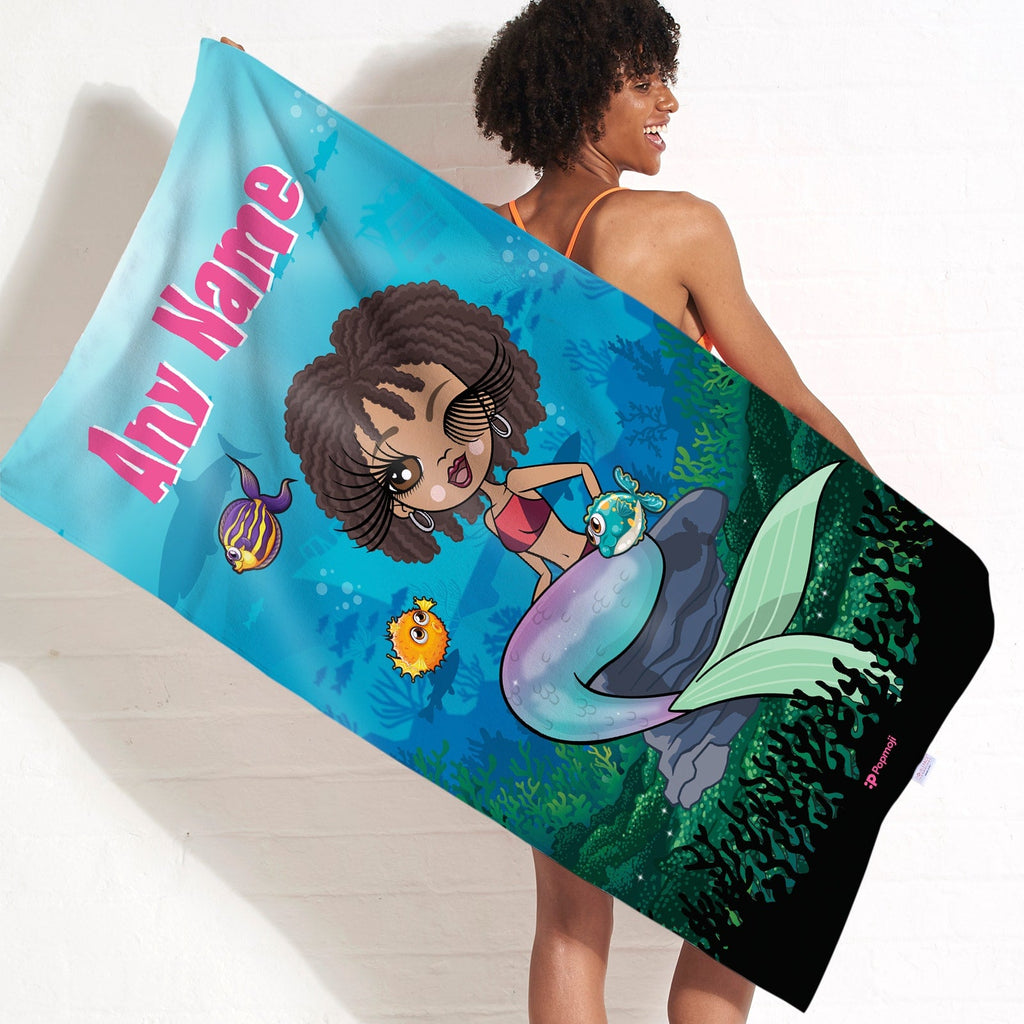 Womens Personalized Ocean Mermaid Beach Towel