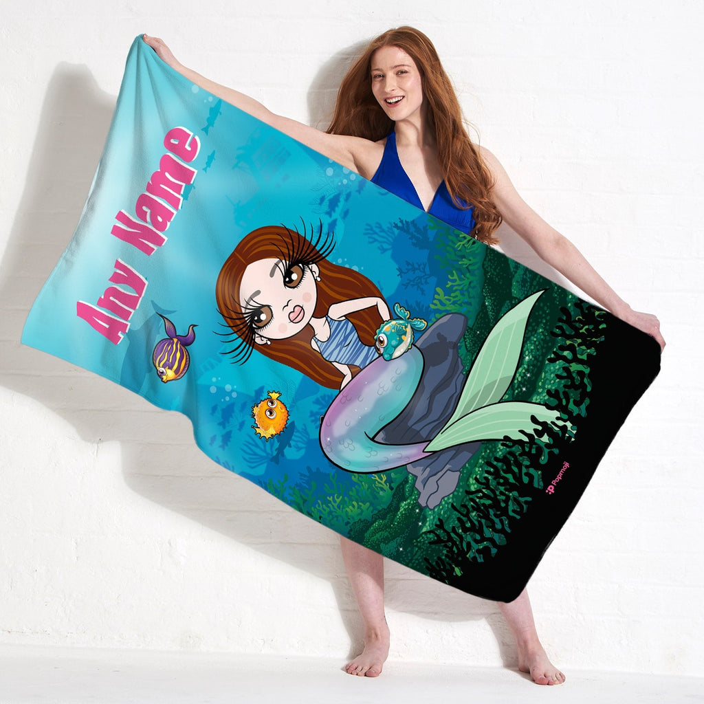 Womens Personalized Ocean Mermaid Beach Towel