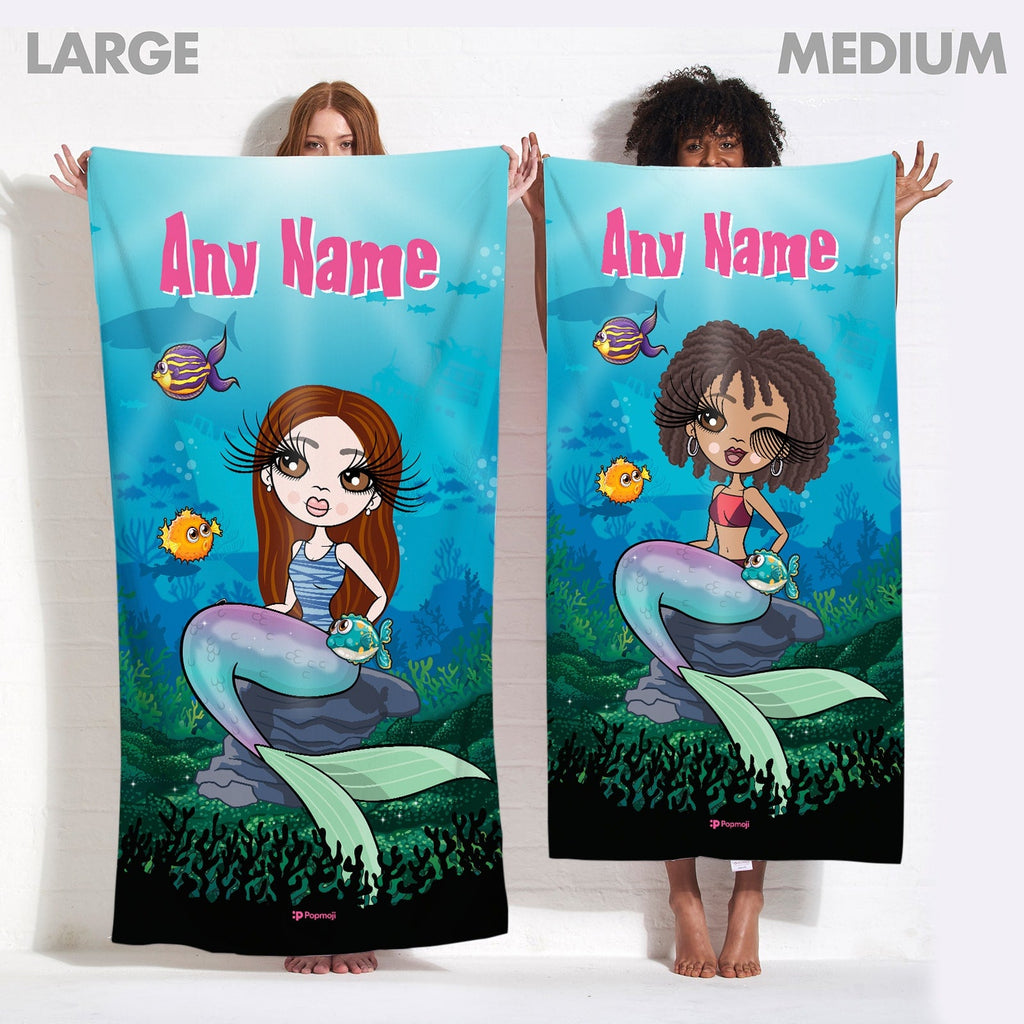Womens Personalized Ocean Mermaid Beach Towel