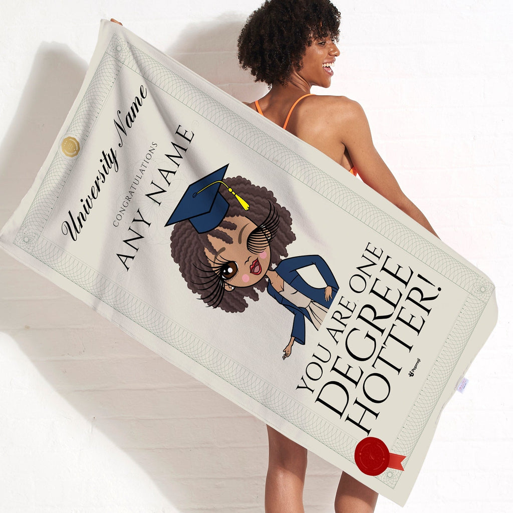 Womens Personalized Graduation One Degree Hotter Beach Towel