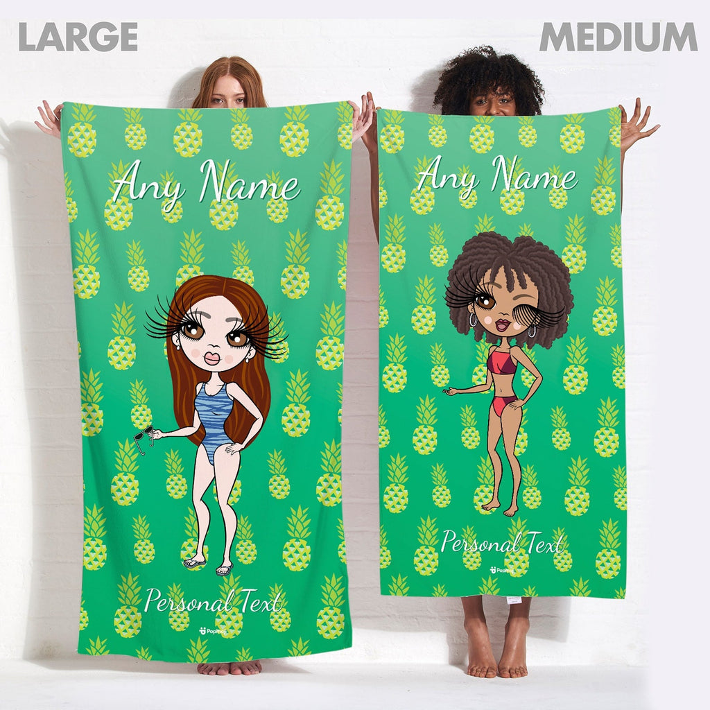 Womens Personalized Pineapple Beach Towel