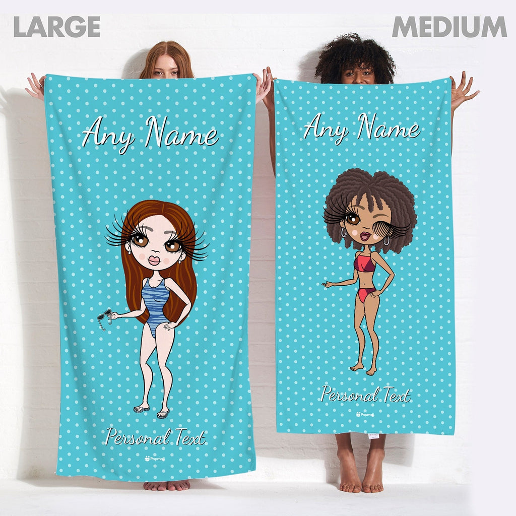 Womens Personalized Polka Dot Beach Towel