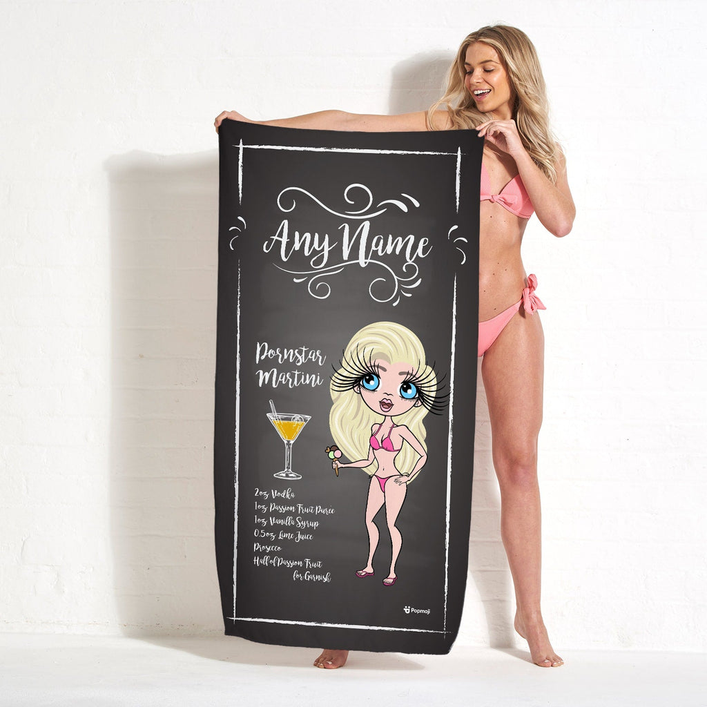 Womens Personalized Pornstar Martini Beach Towel