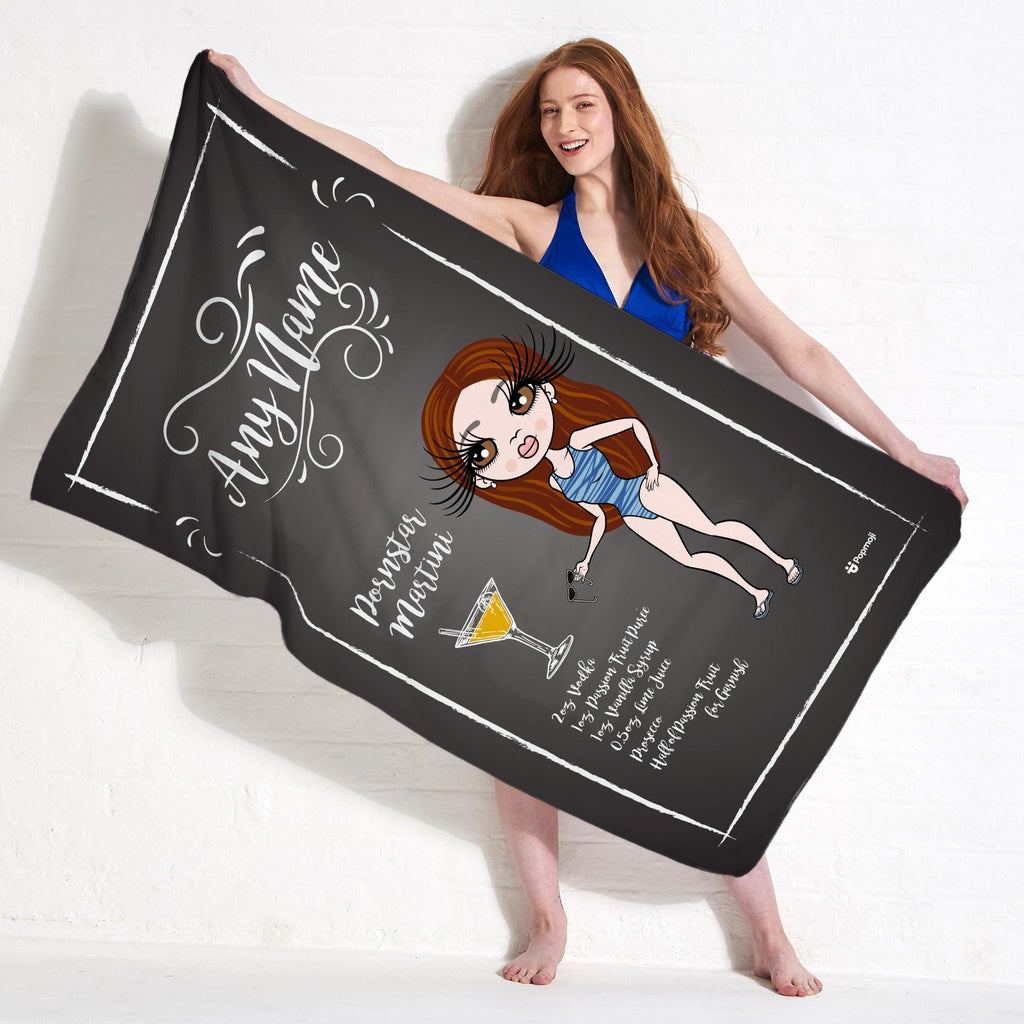 Womens Personalized Pornstar Martini Beach Towel