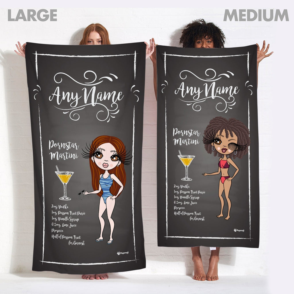 Womens Personalized Pornstar Martini Beach Towel
