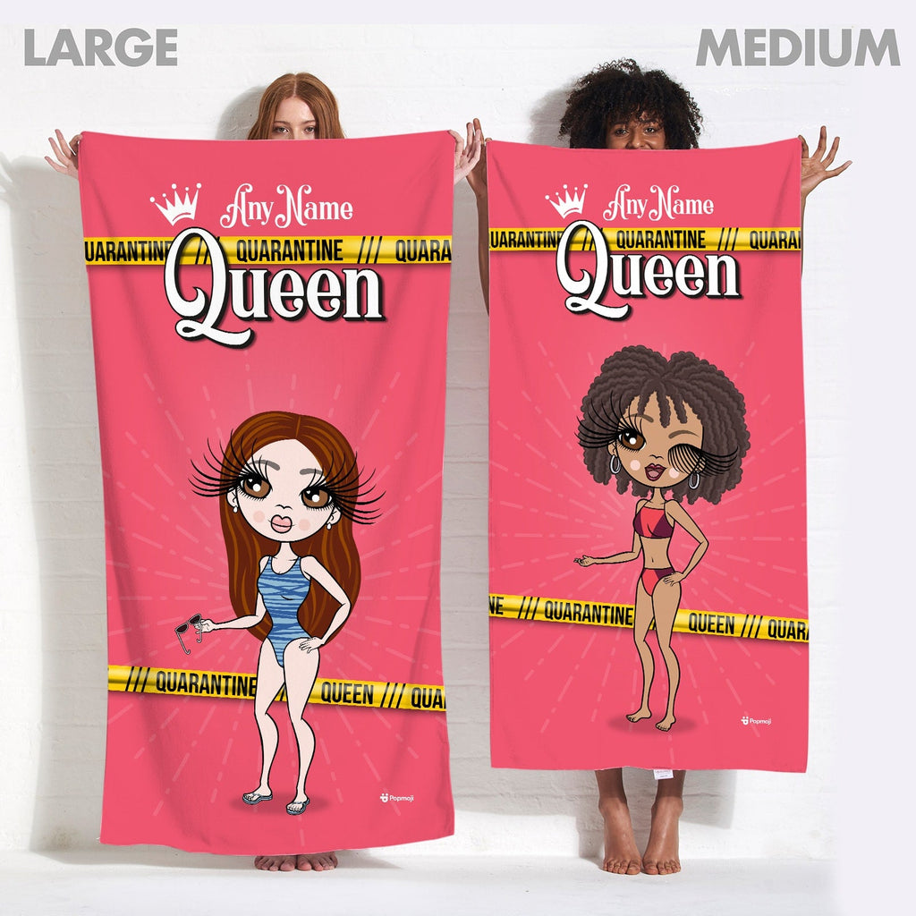 Womens Personalized Quarantine Queen Beach Towel