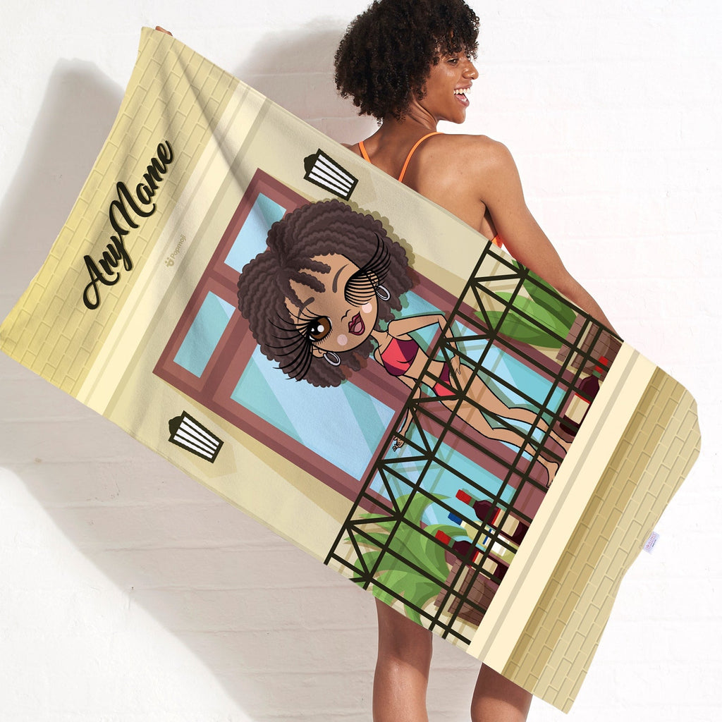 Womens Personalized Quarantwine Beach Towel
