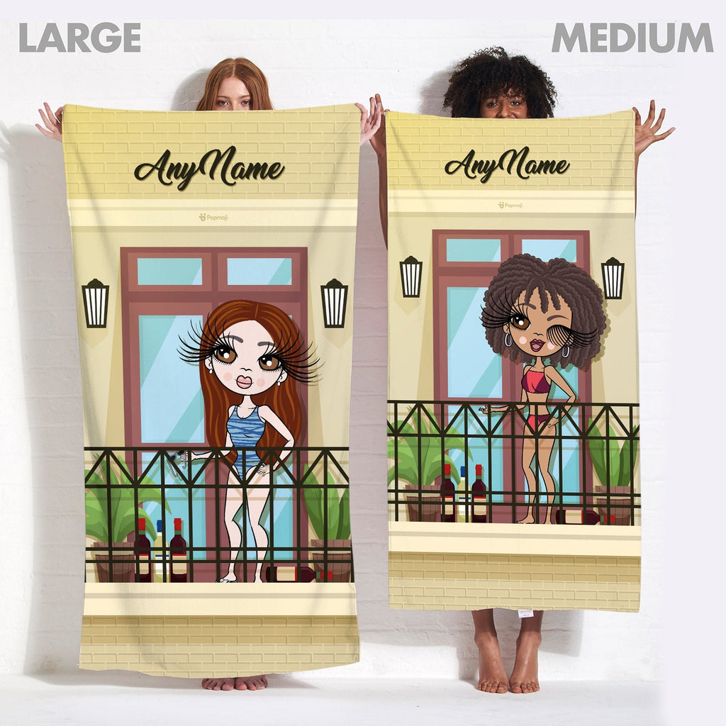 Womens Personalized Quarantwine Beach Towel