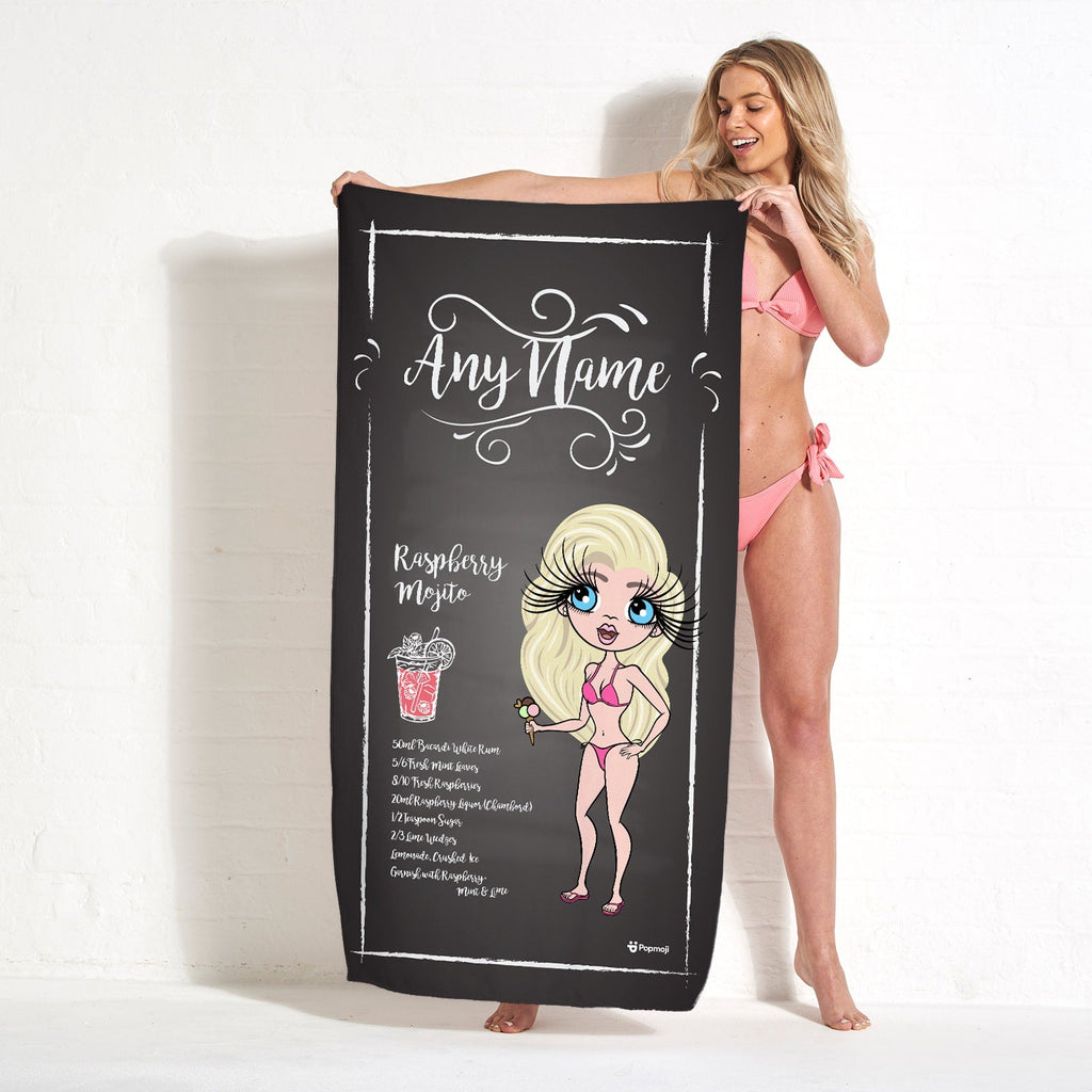 Womens Personalized Raspberry Mojito Beach Towel