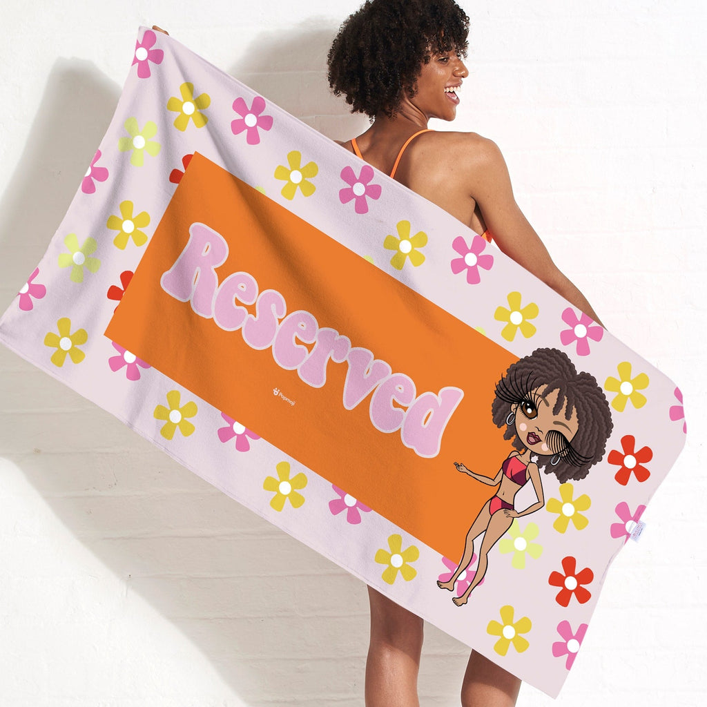 Womens Personalized Reserved Beach Towel