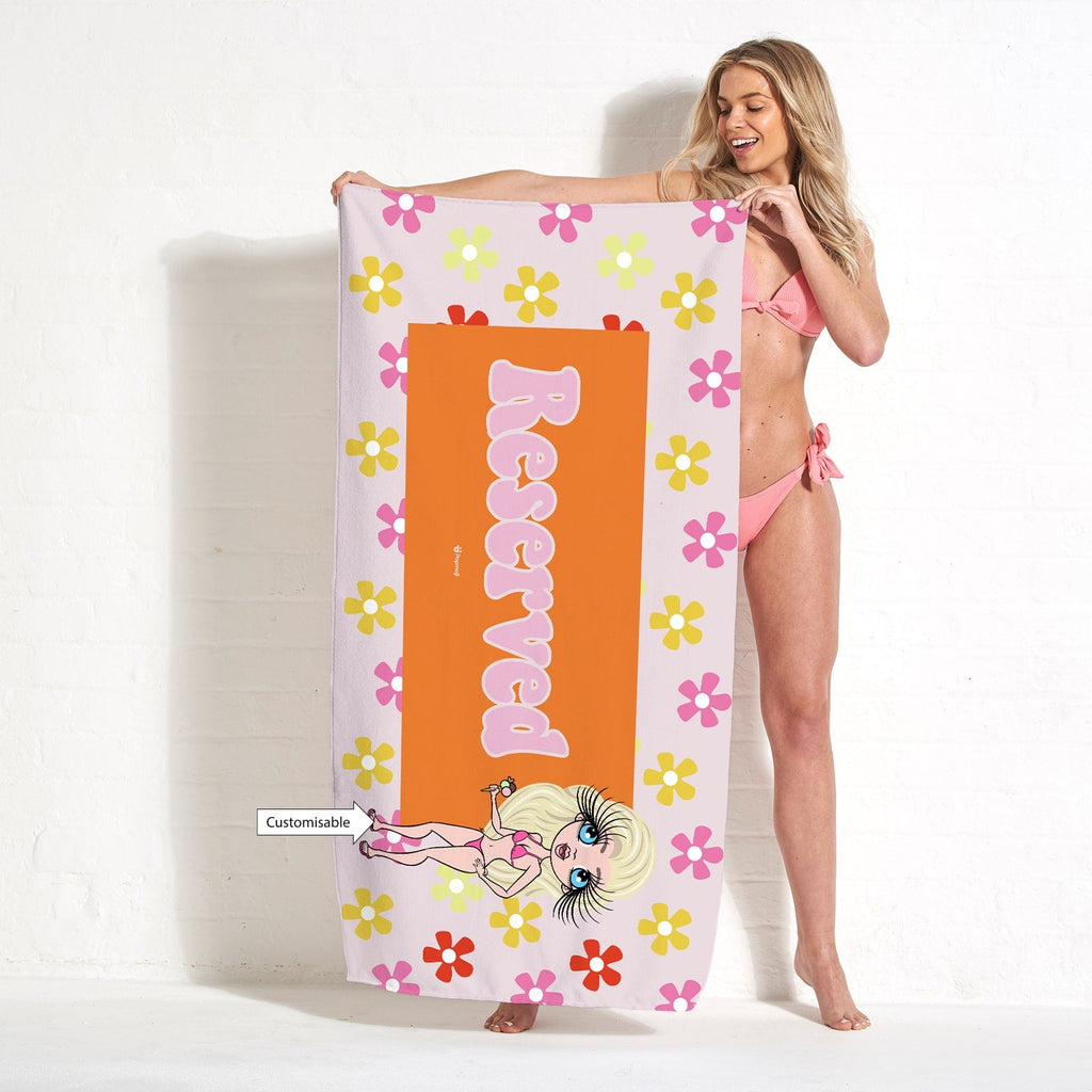 Womens Personalized Reserved Beach Towel