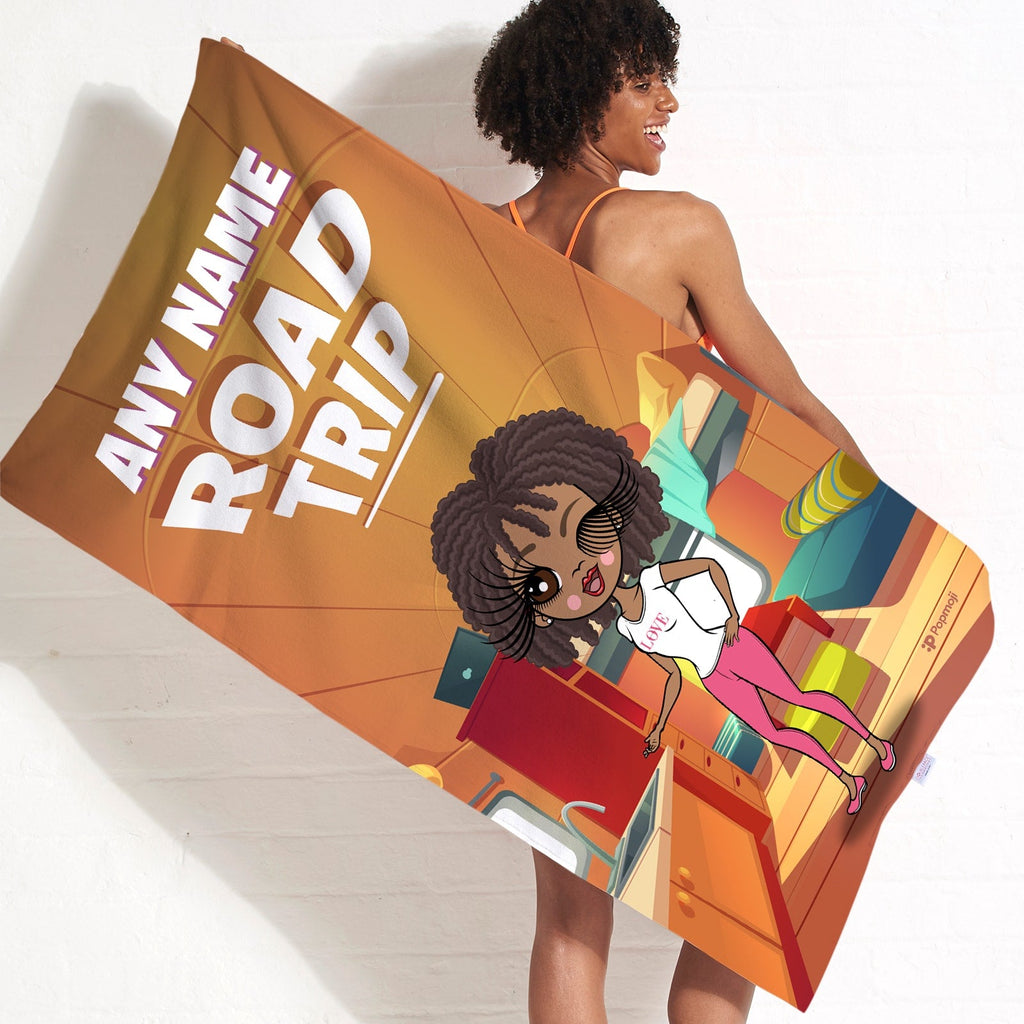 Womens Personalized Road Trip Beach Towel