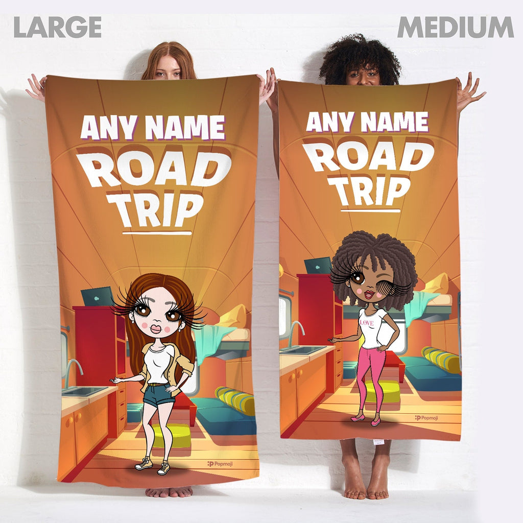 Womens Personalized Road Trip Beach Towel