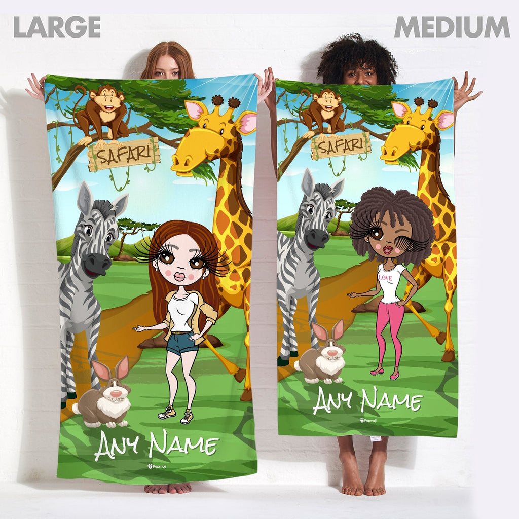 Womens Personalized Safari Beach Towel