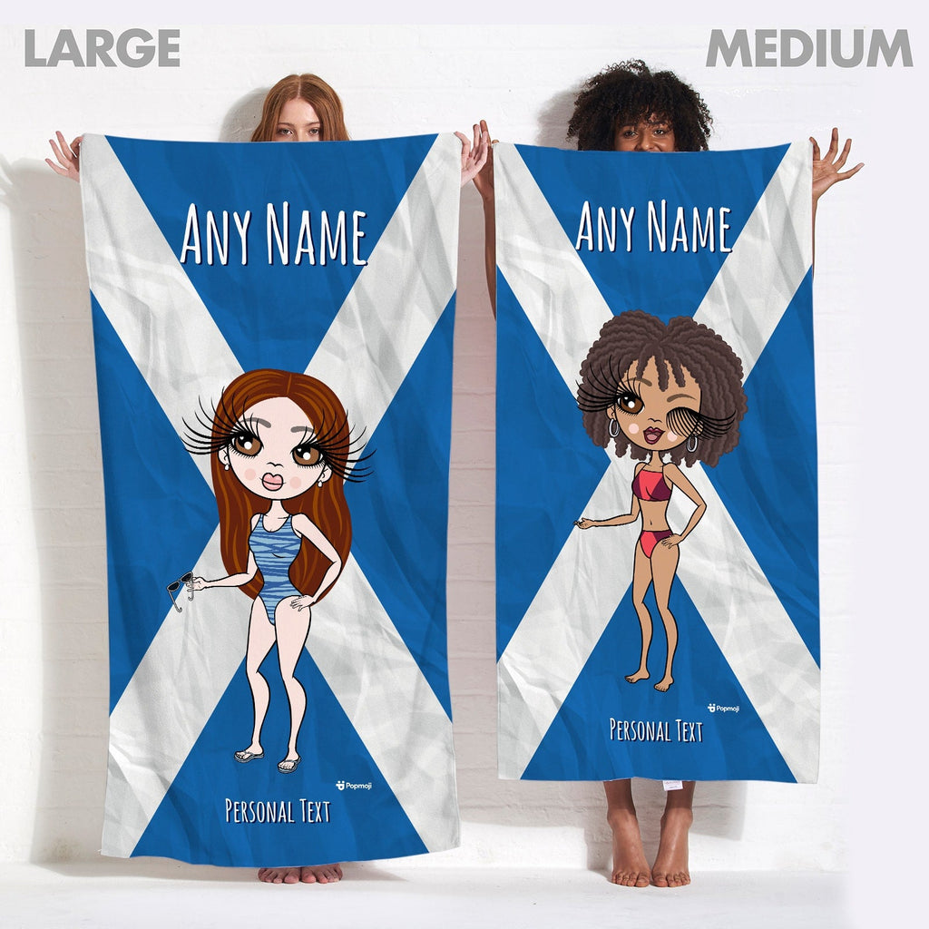 Womens Personalized Scottish Flag Beach Towel