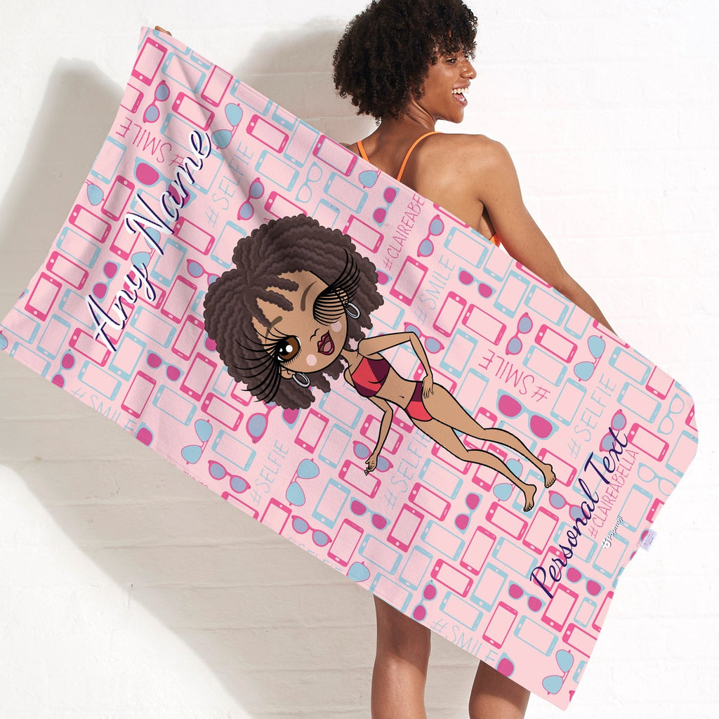 Womens Personalized Selfie Beach Towel