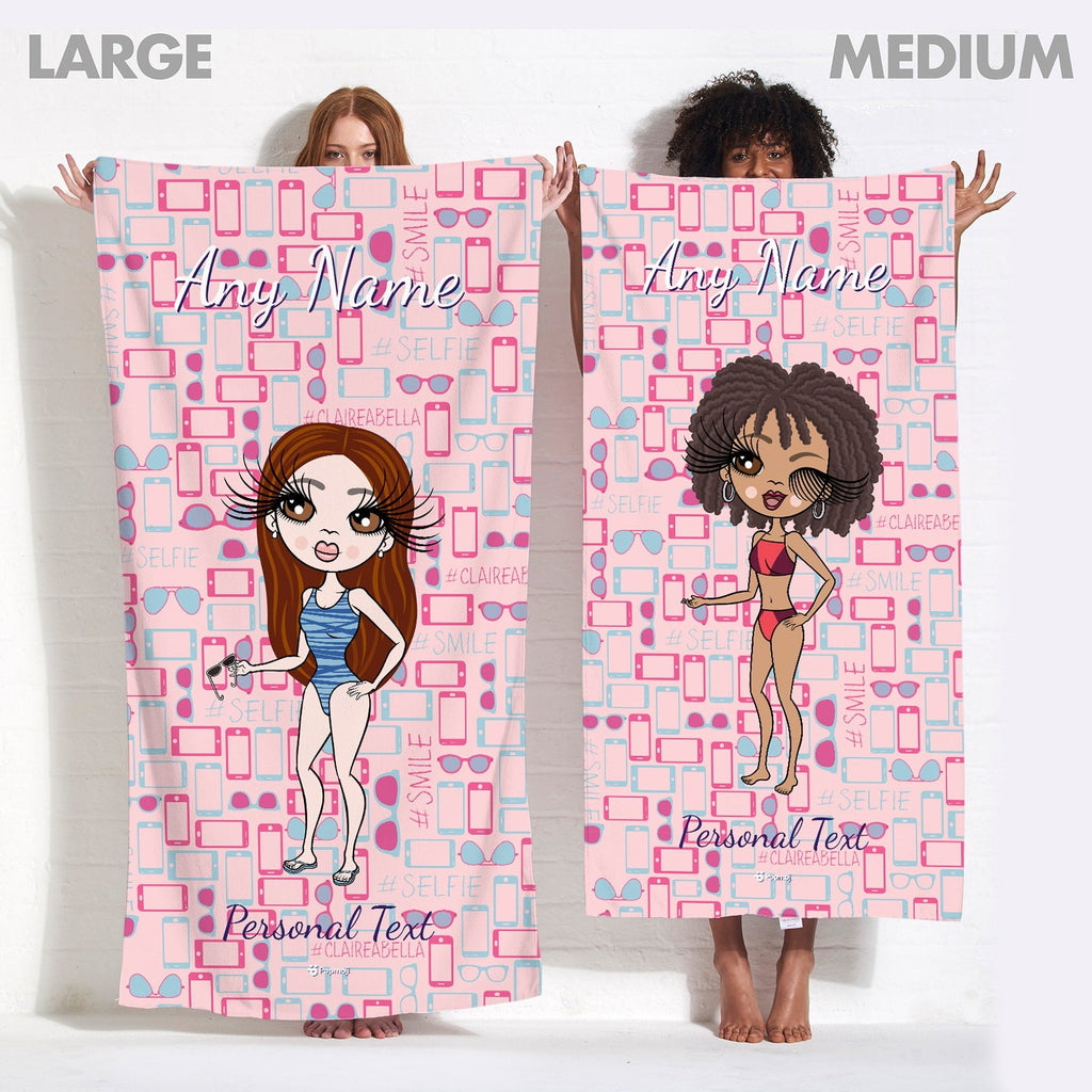 Womens Personalized Selfie Beach Towel