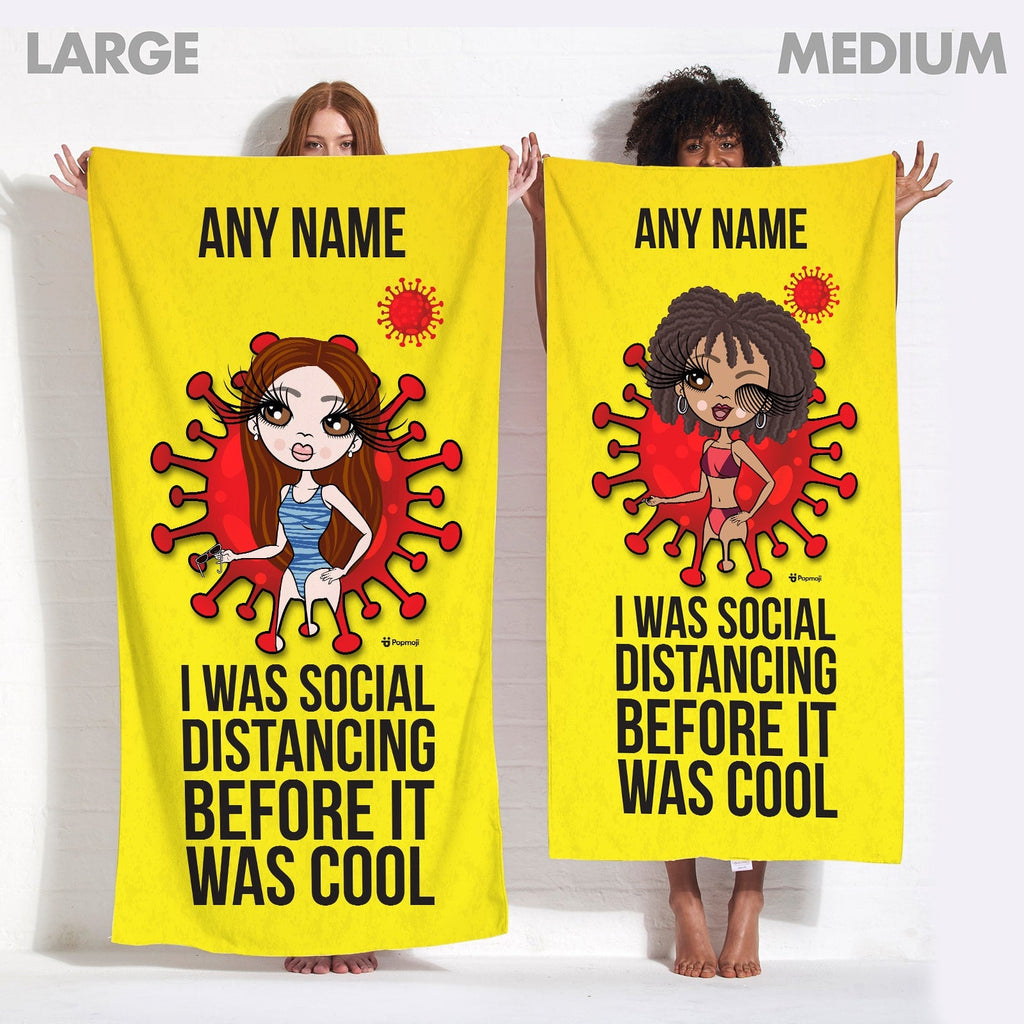 Womens Personalized Social Distancing Beach Towel