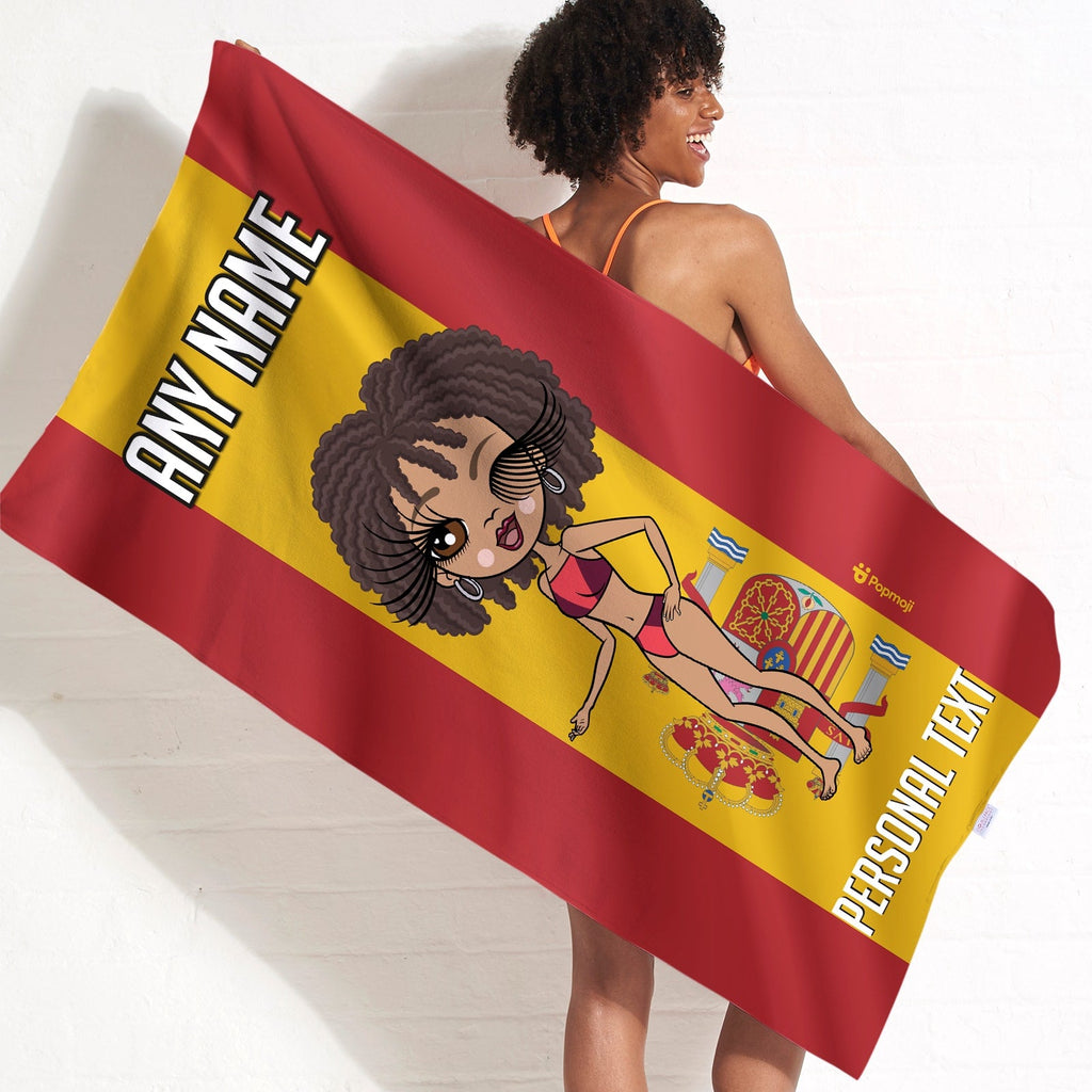 Womens Personalized Spanish Flag Beach Towel