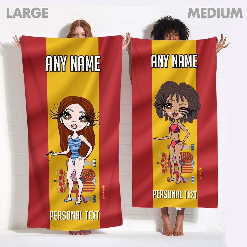 Womens Personalized Spanish Flag Beach Towel