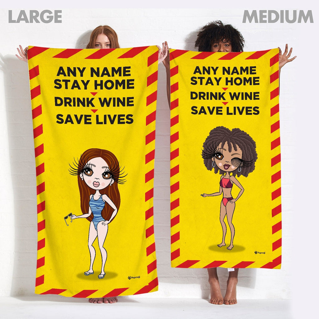 Womens Personalized Stay Home Beach Towel