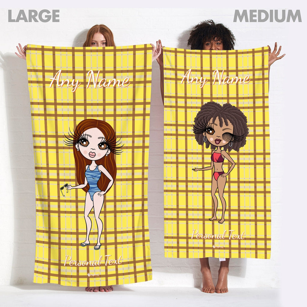 Womens Personalized Tartan Beach Towel