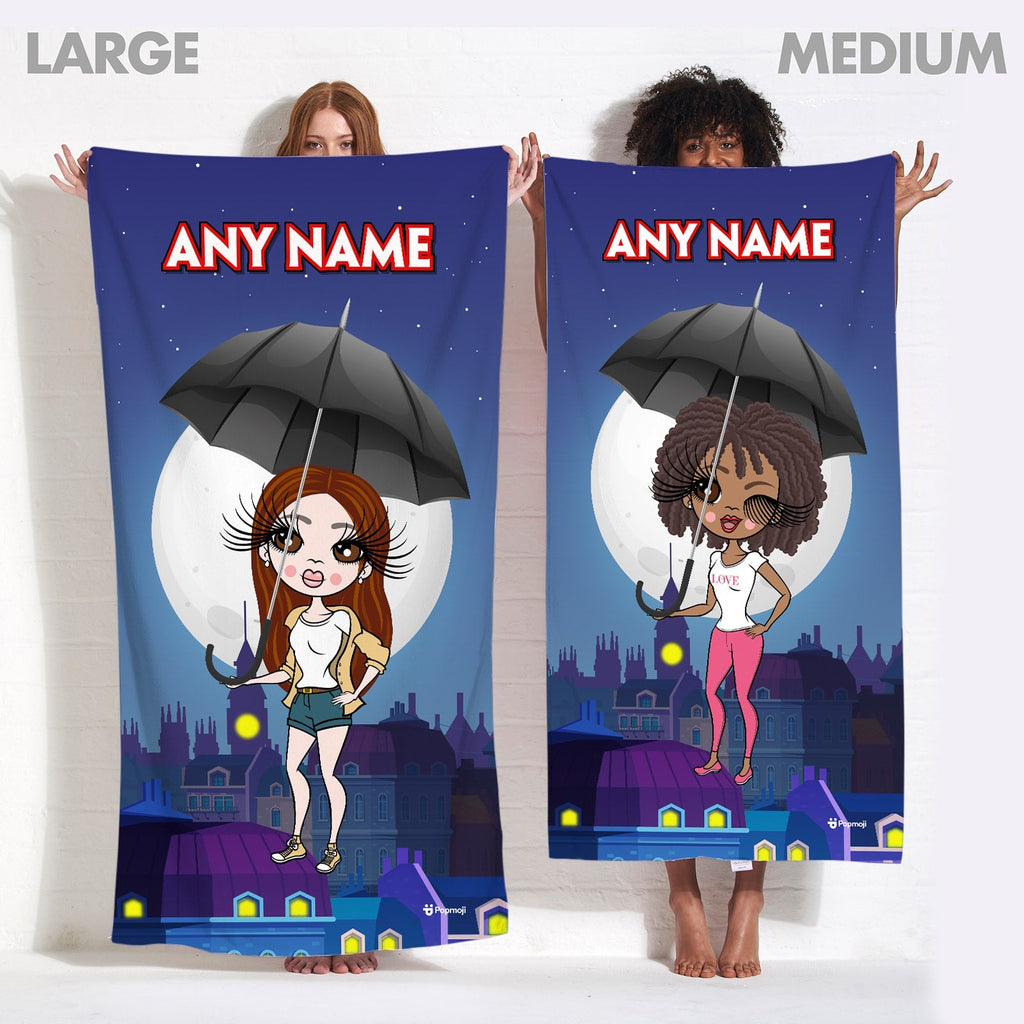 Womens Personalized Umbrella Flight Beach Towel