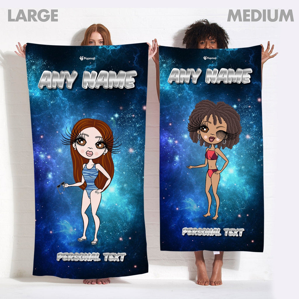 Womens Personalized Universe Beach Towel