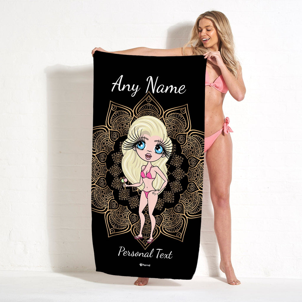 Womens Personalized Vintage Lace Beach Towel