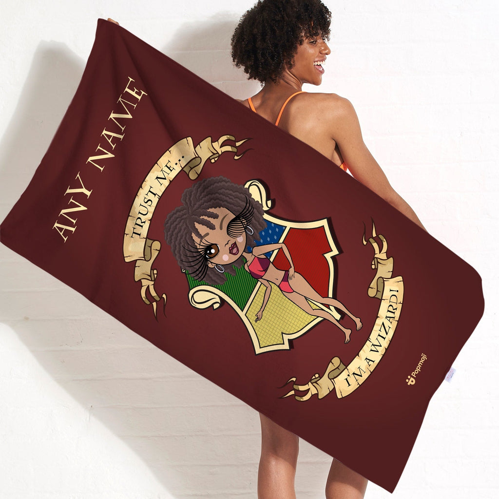 Womens Personalized Wizard Beach Towel