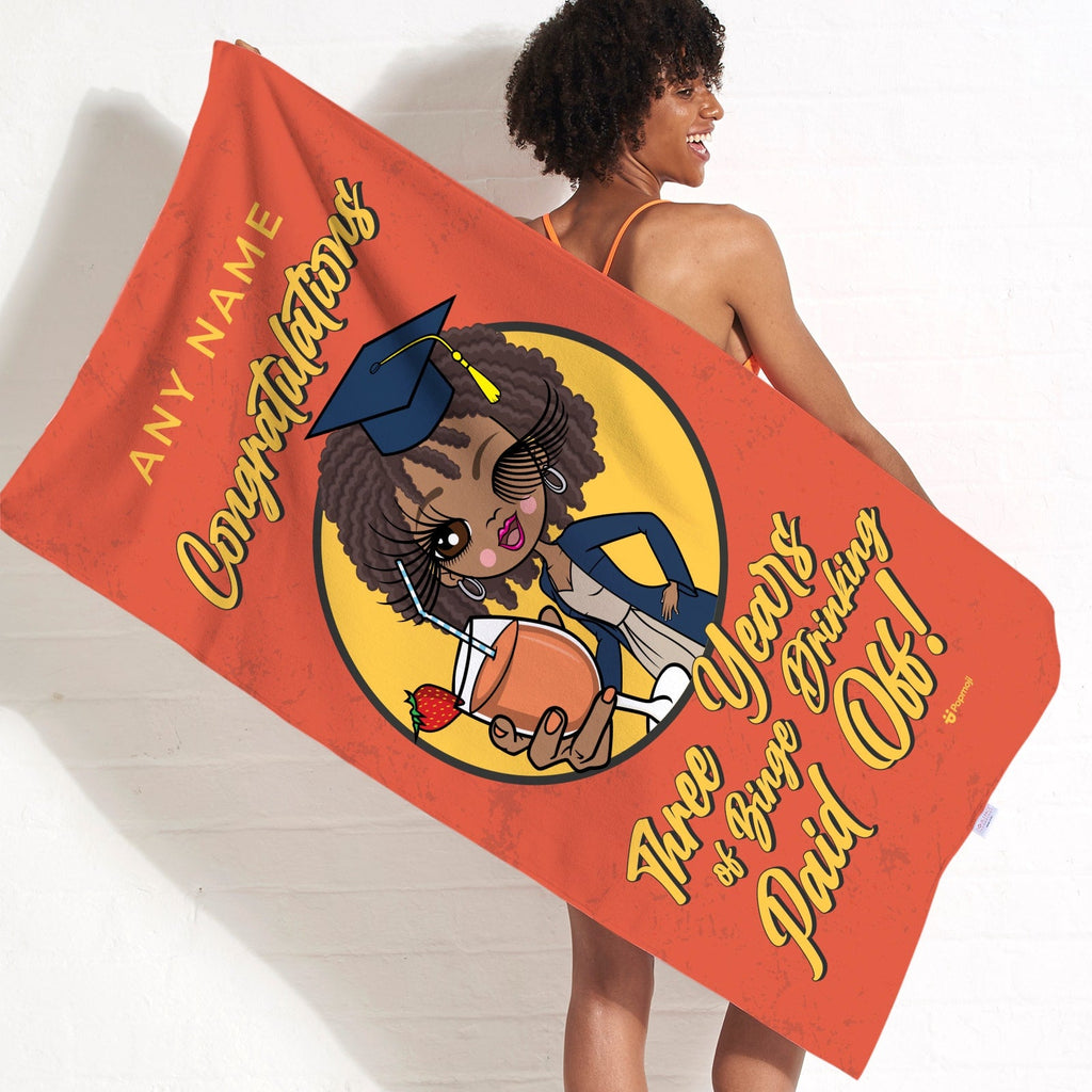 Womens Personalized Graduation Binge Drinking Beach Towel
