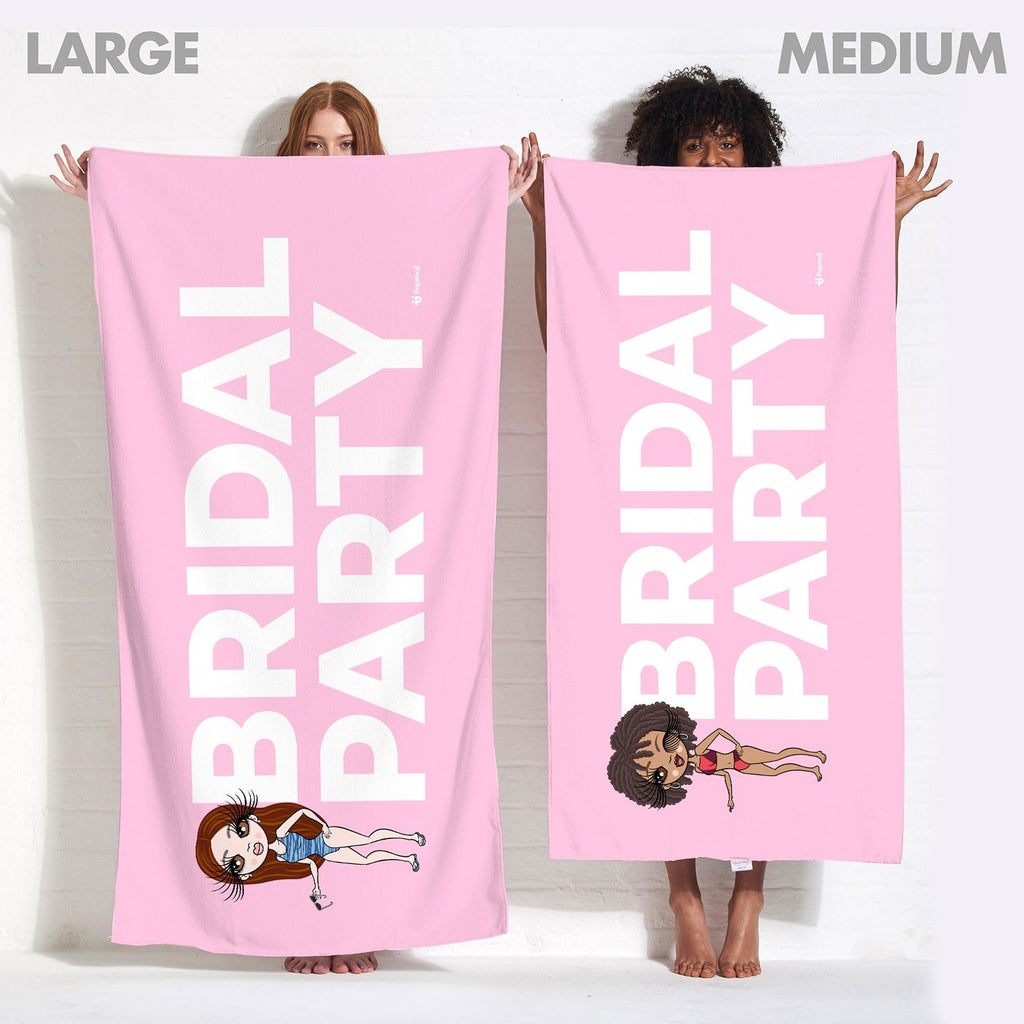 Womens Personalized Bold Bridal Party Light Pink Beach Towel