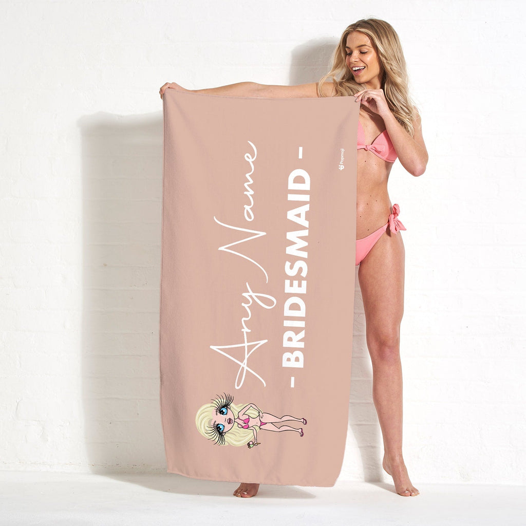 Womens Personalized Bold Bridesmaid Fair Beach Towel
