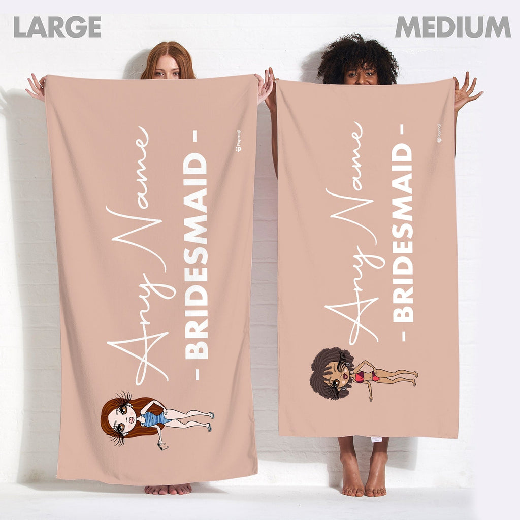 Womens Personalized Bold Bridesmaid Fair Beach Towel