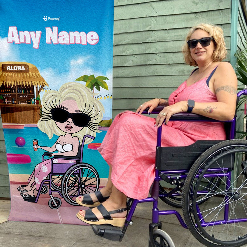 Womens Personalized Pool Cocktails Wheelchair Beach Towel