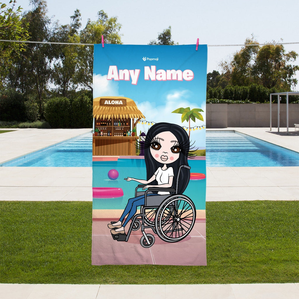 Womens Personalized Pool Cocktails Wheelchair Beach Towel