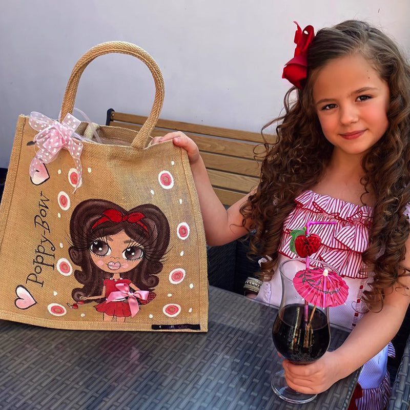 Girls Personalized Large Jute Bag
