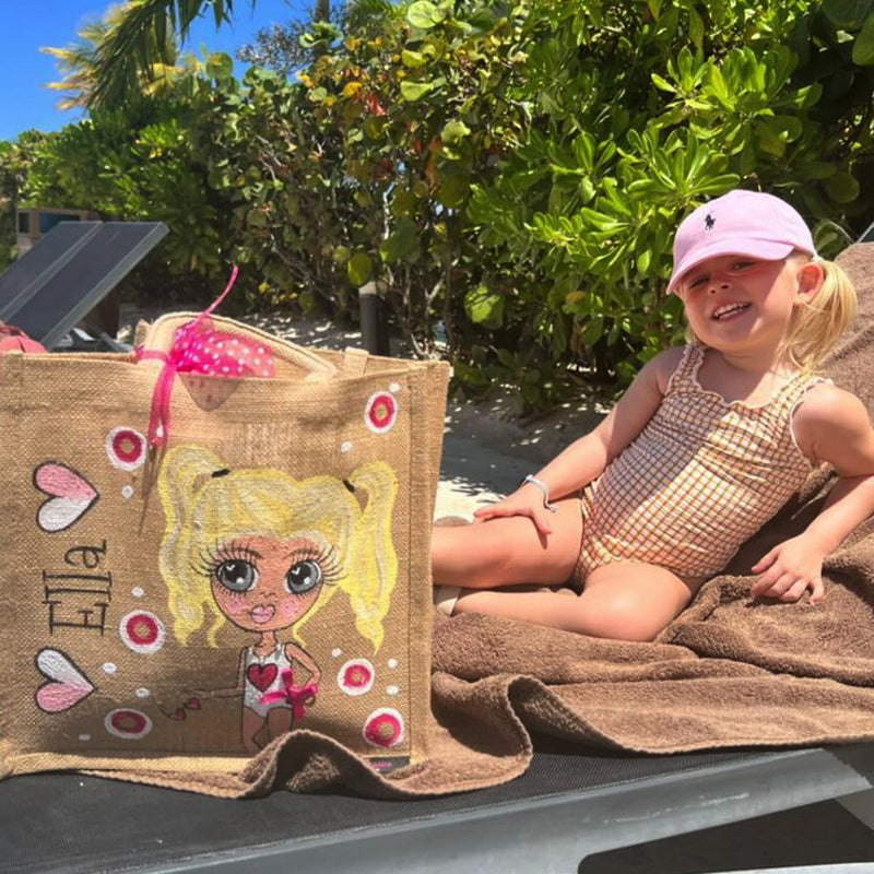 Girls Personalized Large Jute Bag