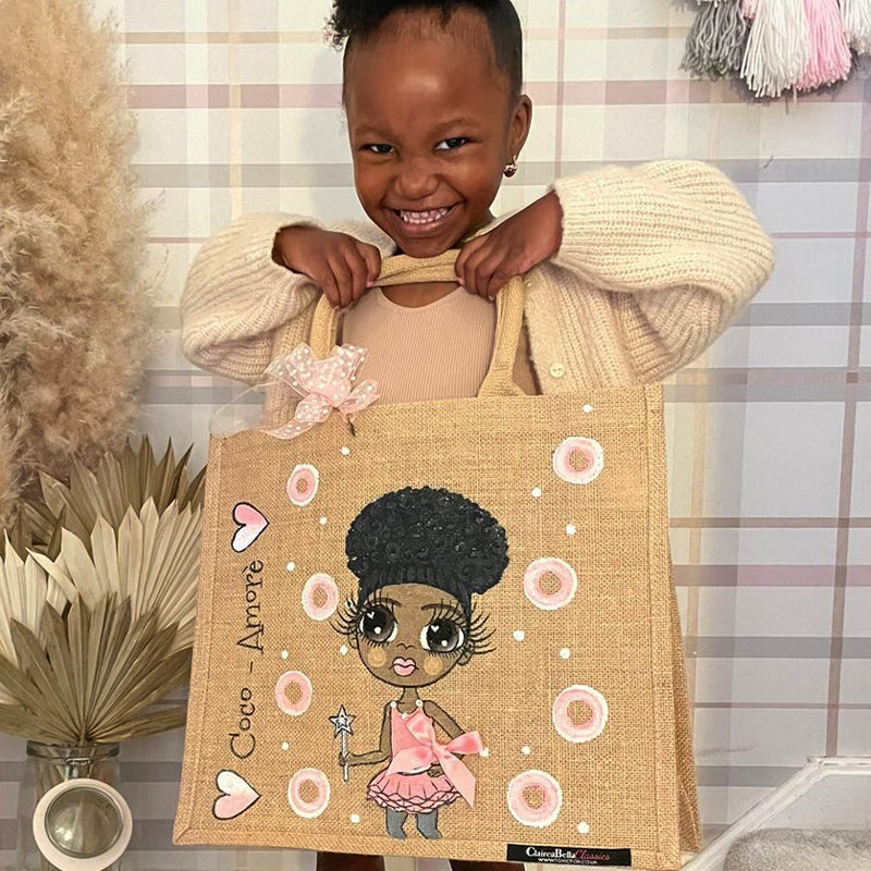 Girls Personalized Large Jute Bag