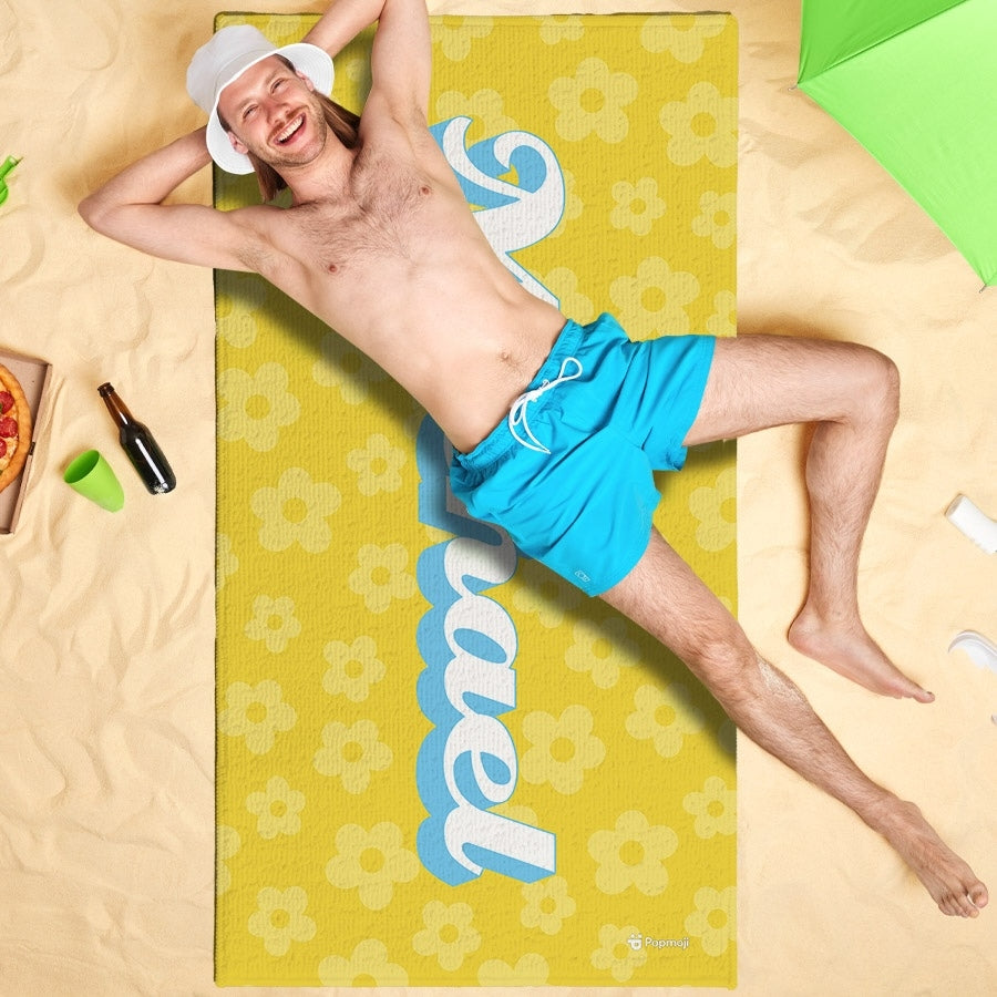 Personalized Name Groovy Honey Beach Towel - Image 4