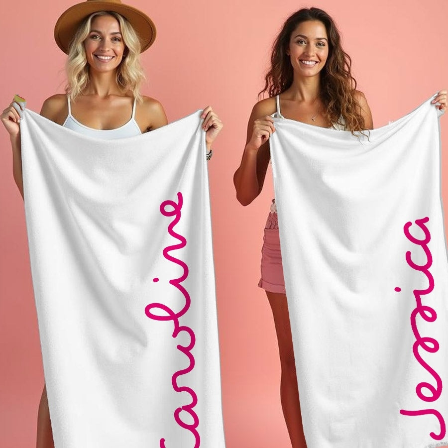 Personalized Name Island Of Love Beach Towel - Image 1