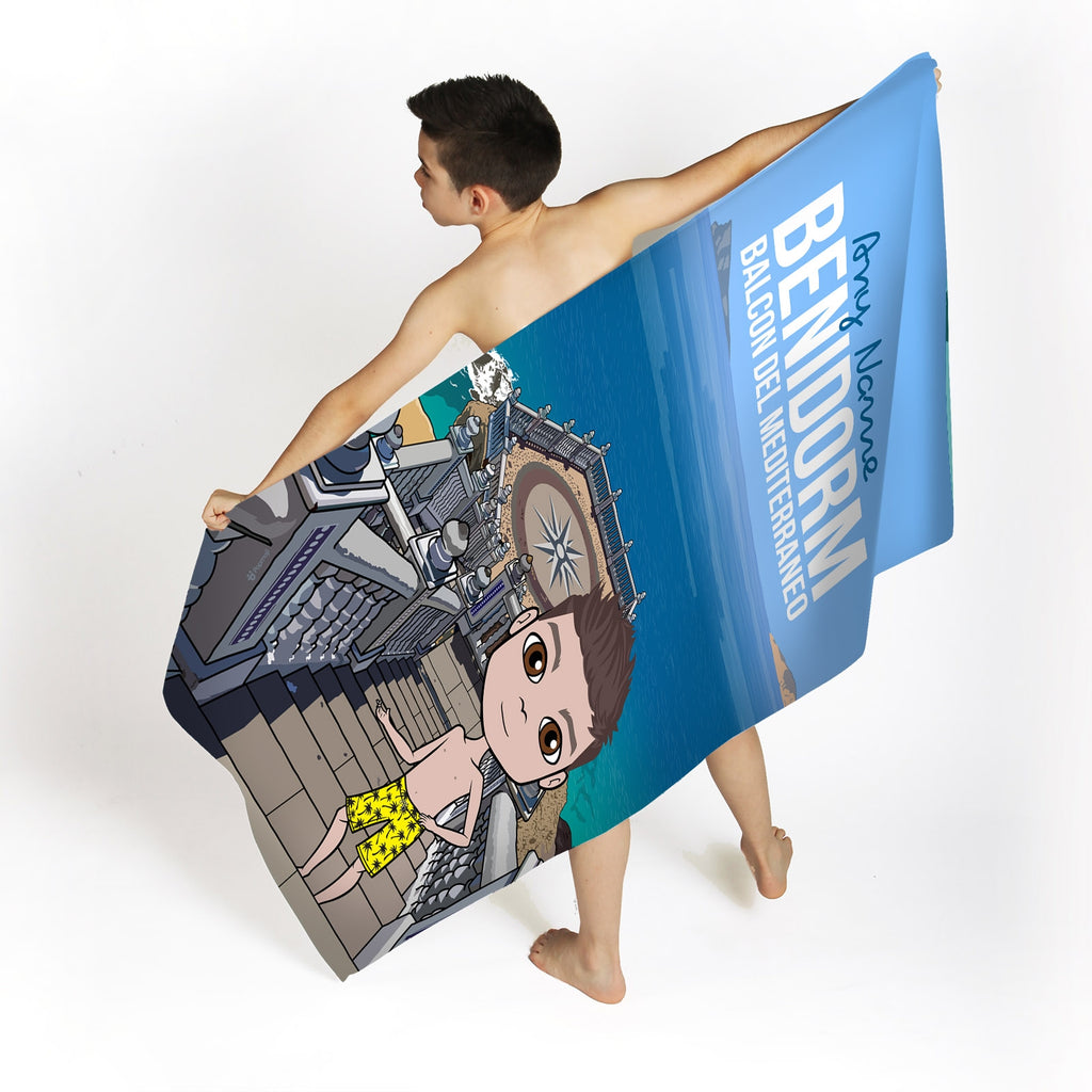 Boys Personalized Benidorm Balcon Del Mediterraneo Beach Towel - Image 2