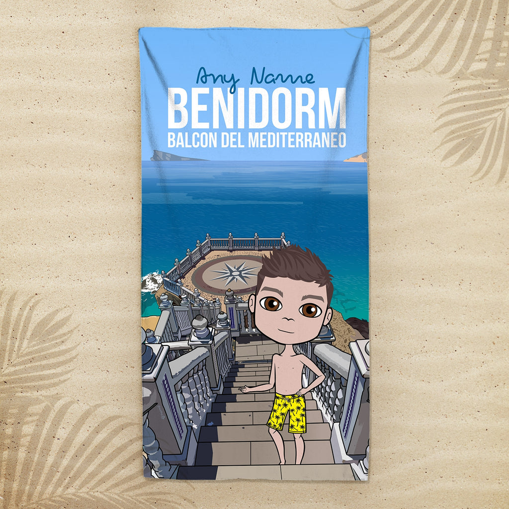 Boys Personalized Benidorm Balcon Del Mediterraneo Beach Towel - Image 1