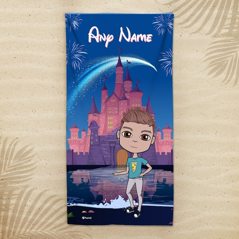 Boys Personalized Fairy Tale Beach Towel - Image 1