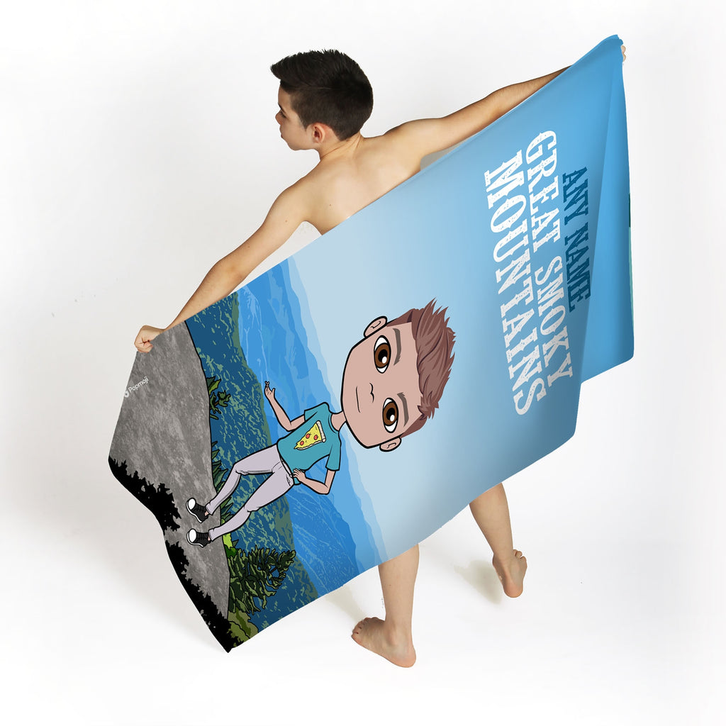 Boys Personalized Great Smoky Mountains Beach Towel - Image 2