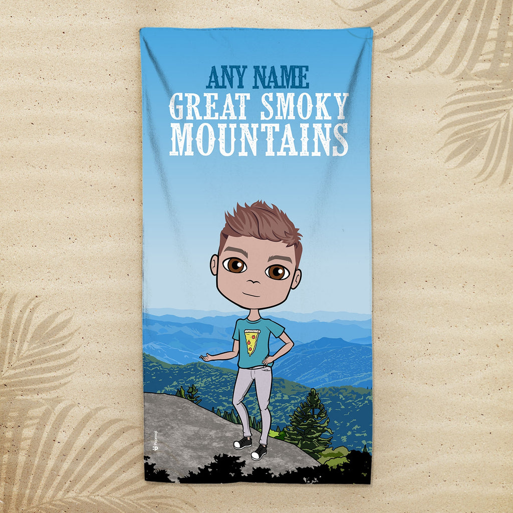 Boys Personalized Great Smoky Mountains Beach Towel - Image 1