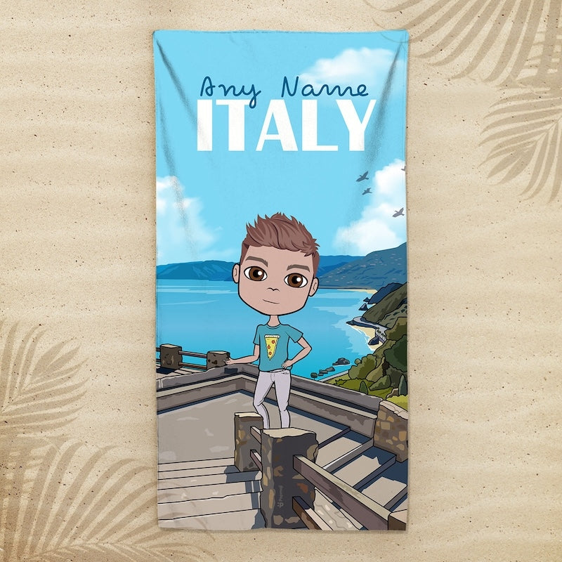 Boys Personalized Italian National Park Beach Towel - Image 1