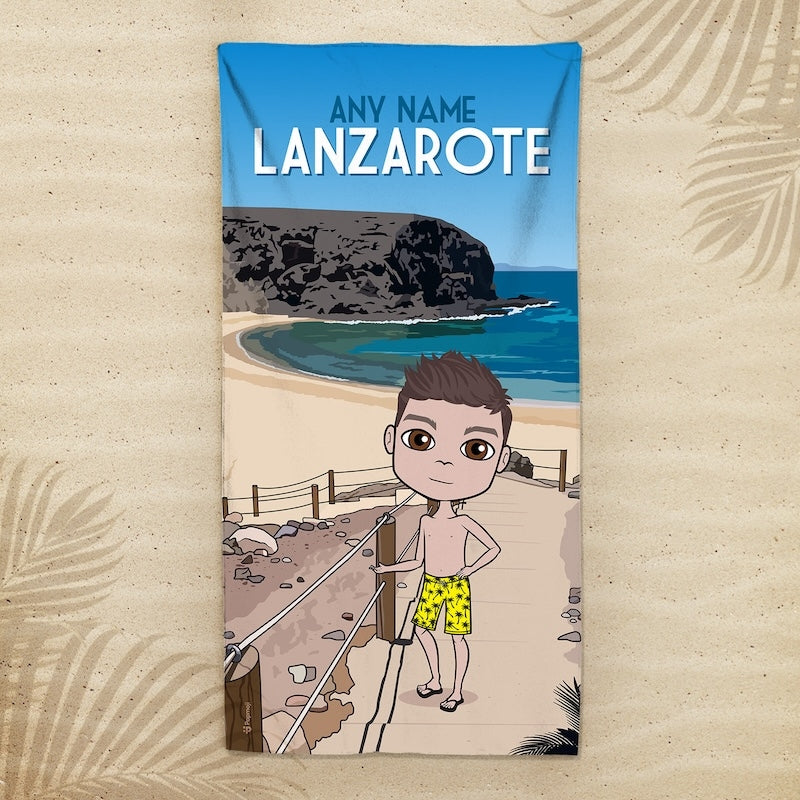 Boys Personalized Lanzarote Beach Towel - Image 1
