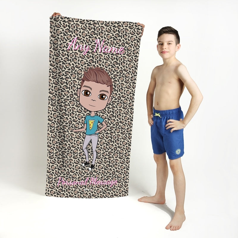 Jnr Boys Leopard Print Beach Towel - Image 3